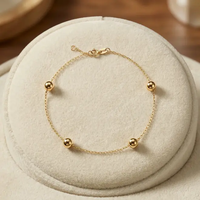 Pulseira Ouro Amarelo 18K com Esferas de 5 mm