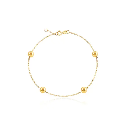 Pulseira Ouro Amarelo 18K com Esferas de 5 mm