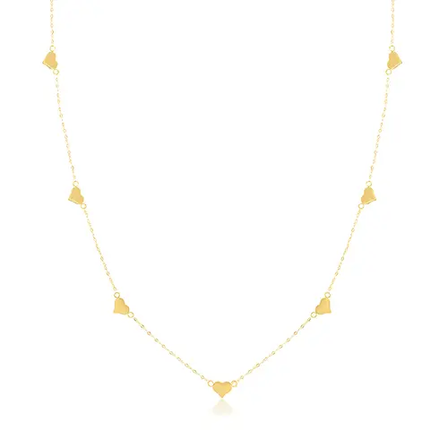 Colar de Ouro Amarelo com 7 Corações