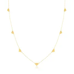 Colar de Ouro Amarelo com 7 Corações