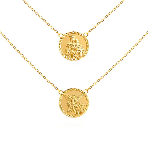 Escapulário de Ouro Amarelo com Medalhas