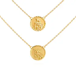 Escapulário de Ouro Amarelo com Medalhas
