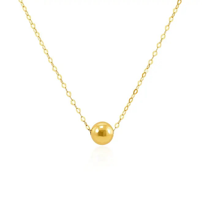 Colar de Ouro Amarelo com Esfera