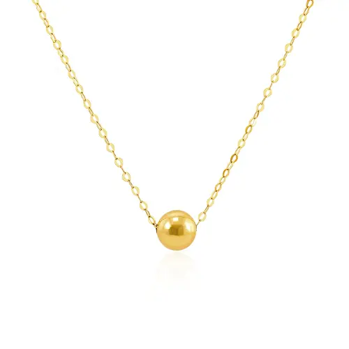 Colar de Ouro Amarelo com Esfera
