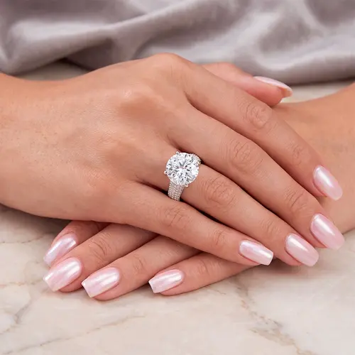 Anel de Prata com Moissanite de 8,0 Cts.