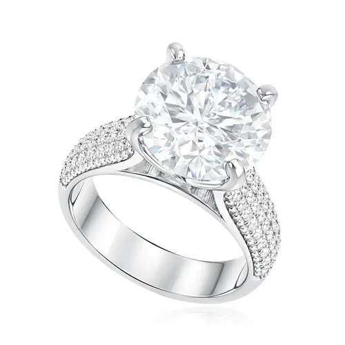 Anel de Prata com Moissanite de 8,0 Cts.