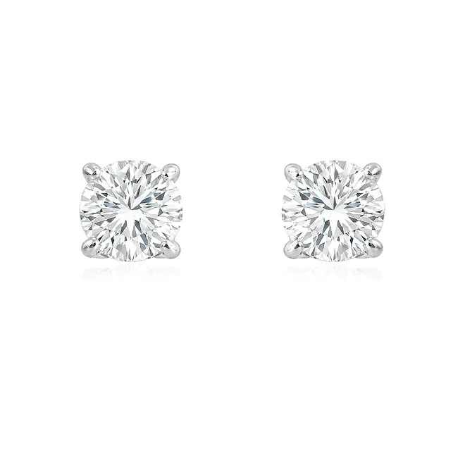 Conjunto Anel e Par de Brincos de Diamantes de Laboratório totalizando 3,0 Cts.