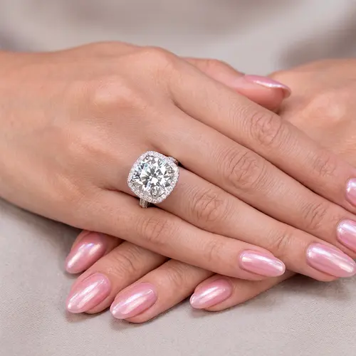 Anel de Prata com Moissanite de 10,0 Cts.