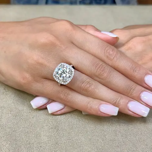 Anel de Prata com Moissanite de 10,0 Cts.