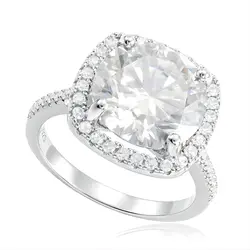 Anel de Prata com Moissanite de 10,0 Cts.