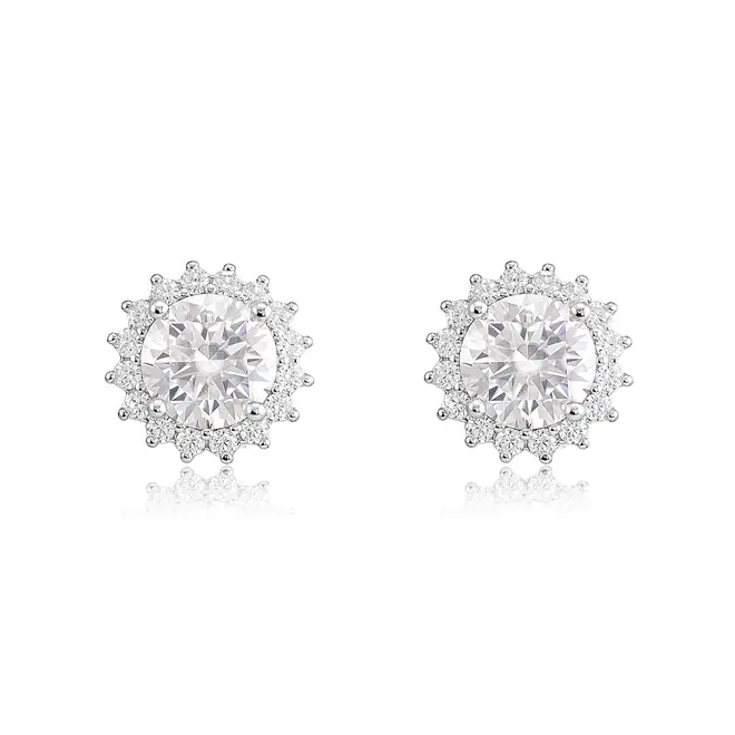 Conjunto Anel e Par de Brincos de Diamantes de Laboratório totalizando ? Cts