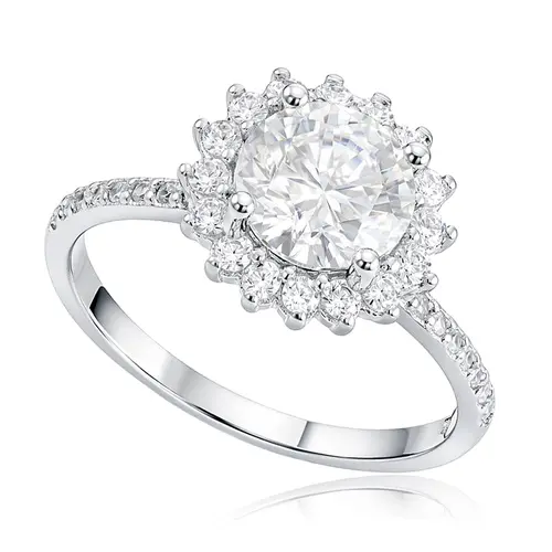 Conjunto Anel e Par de Brincos de Diamantes de Laboratório totalizando ? Cts