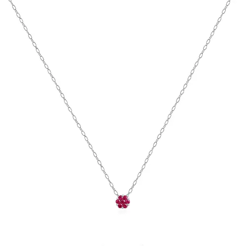 Pingente Chuveiro de Ouro Branco com 7 Turmalina Rosa.