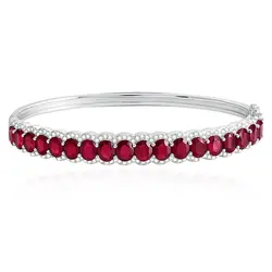 Bracelete de Prata com Cristais e Rubis