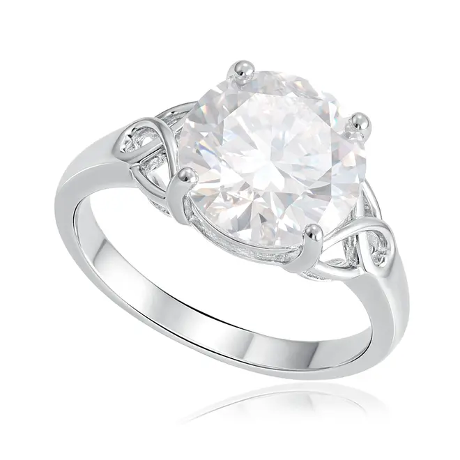 Anel de Prata com Moissanite de 6 Cts.