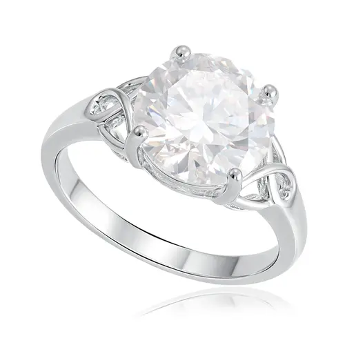 Anel de Prata com Moissanite de 6 Cts.