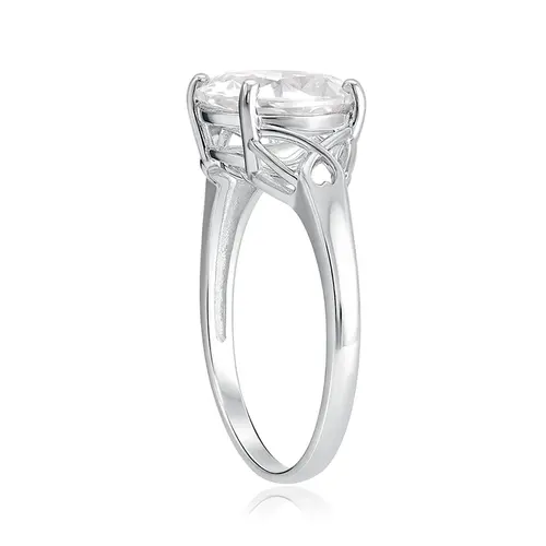 Anel de Prata com Moissanite de 6 Cts.