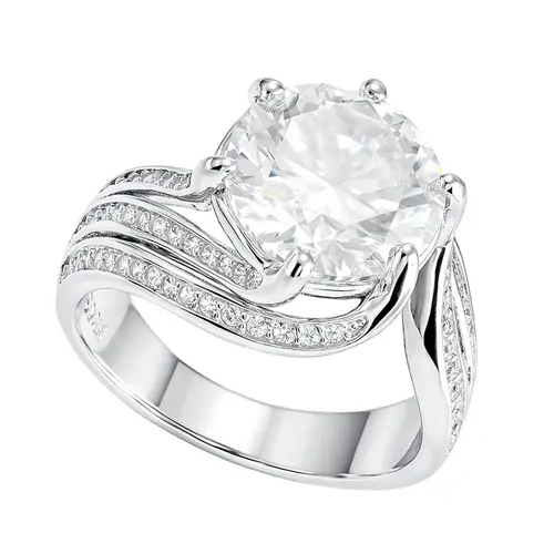 Anel de Prata com  Moissanite de 6 Cts.