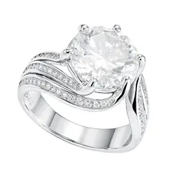 Anel de Prata com  Moissanite de 6 Cts.