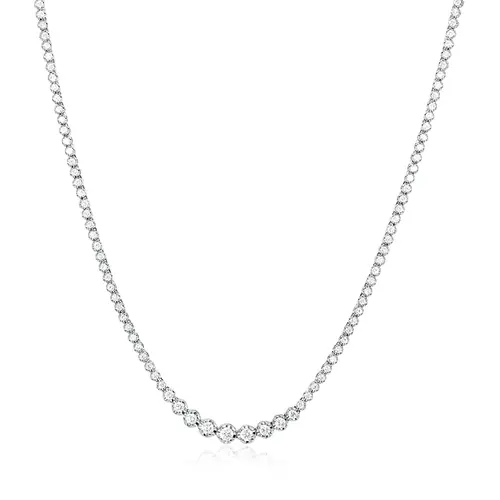 Gargantilha Riviera de Ouro Branco com Diamantes totalizando 2,8 Ct.