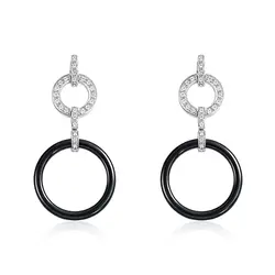 Par de Brinco de Ouro Branco com Diamantes.