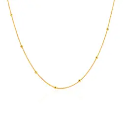 Corrente veneziana com bolinhas com Acabamento em Ouro Amarelo