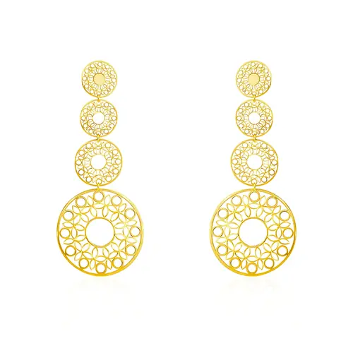 Par de Brincos Trabalhado em Ouro Amarelo