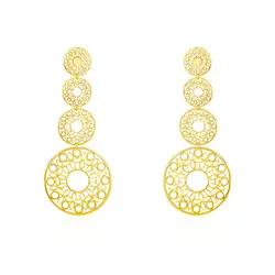 Par de Brincos Trabalhado em Ouro Amarelo