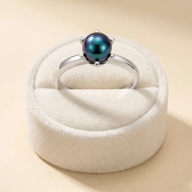 Anel de Prata com Pérola de 6 mm