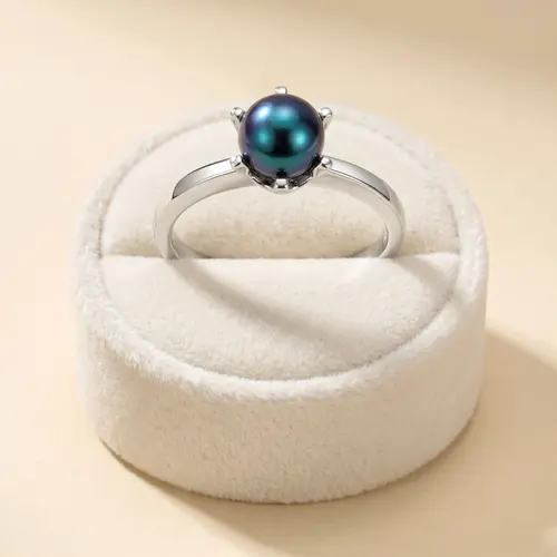 Anel de Prata com Pérola de 6 mm