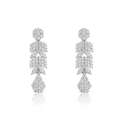 Par de Brinco de Ouro Branco com Diamantes Totalizando 1,75 Cts.