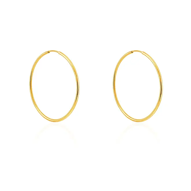 Par de Brincos Argolas em Ouro Amarelo