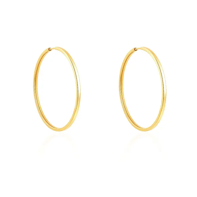 Par de Brincos Argolas em Ouro Amarelo
