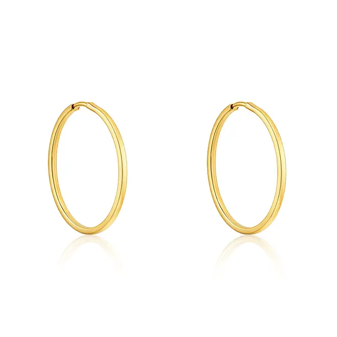 Par de Brincos Argolas em Ouro Amarelo
