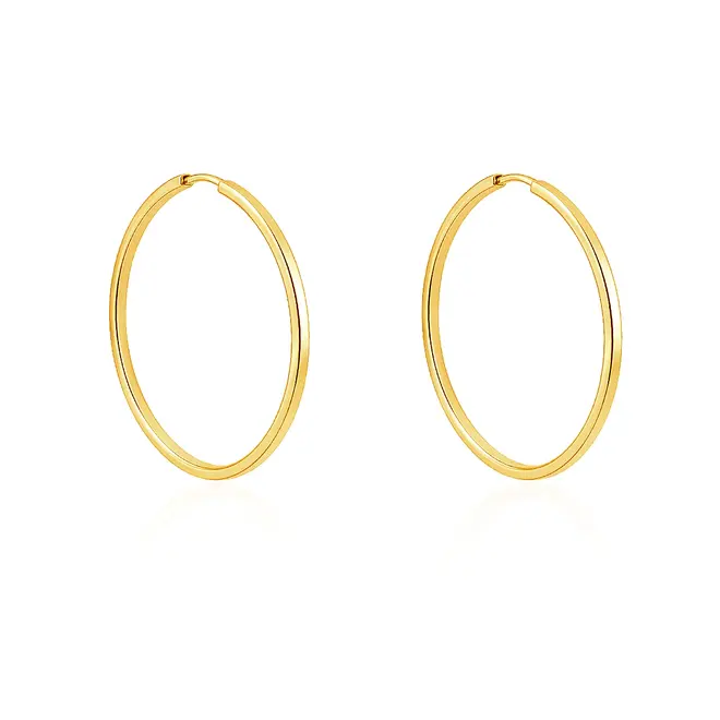 Par de Brincos Argolas em Ouro Amarelo