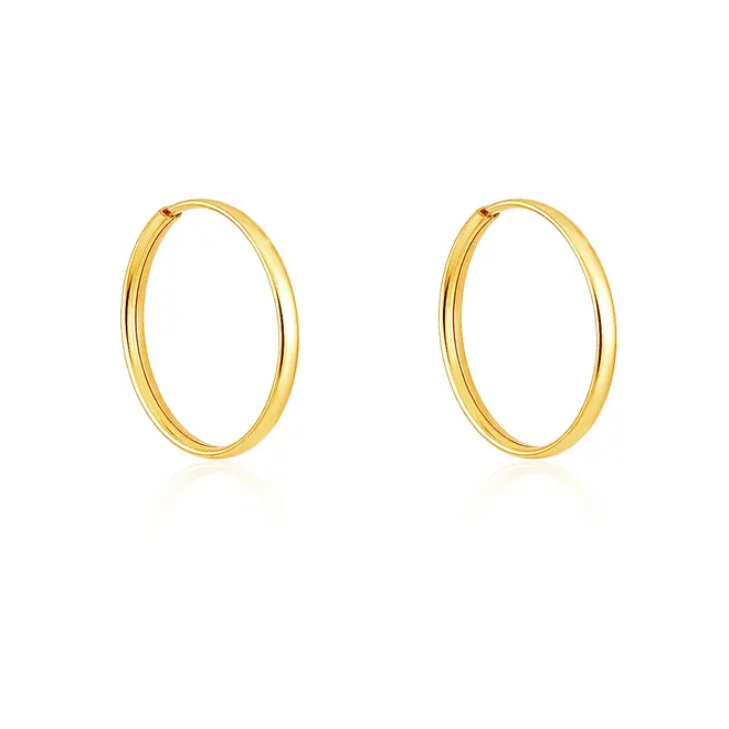 Par de Brincos Argolas em Ouro Amarelo