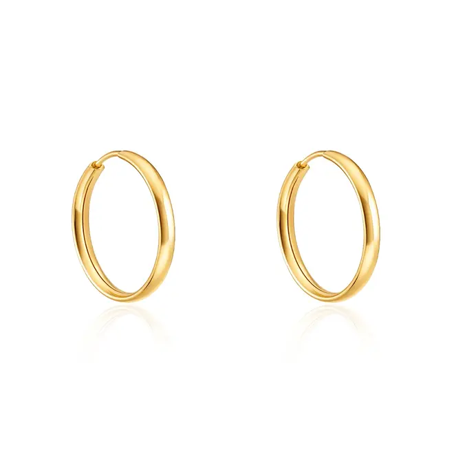 Par de Brincos Argolas em Ouro Amarelo