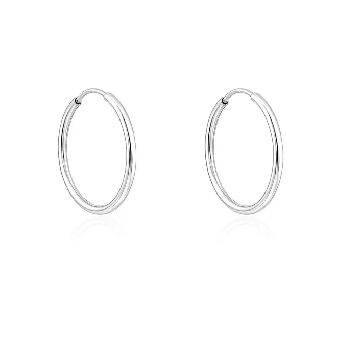 Par de Brincos Argola em Ouro Branco