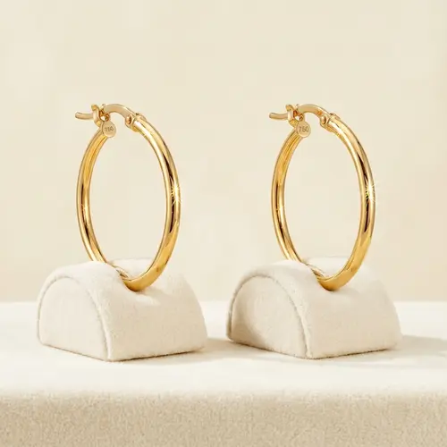 Par de Brincos Argola em Ouro Amarelo