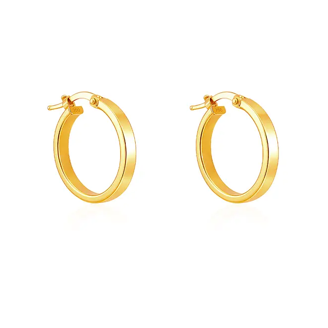 Par de Brincos Argola em Ouro Amarelo