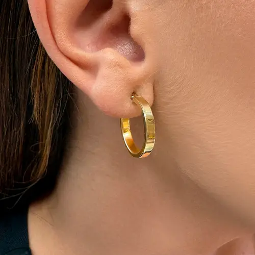 Par de Brincos Argola em Ouro Amarelo