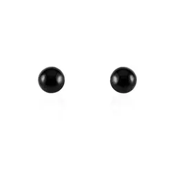 Par de Brincos com Pérolas Negras de 8 mm, em Ouro Amarelo
