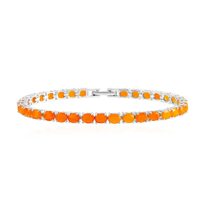 Pulseira de Prata com 33 Opalas de Fogo.