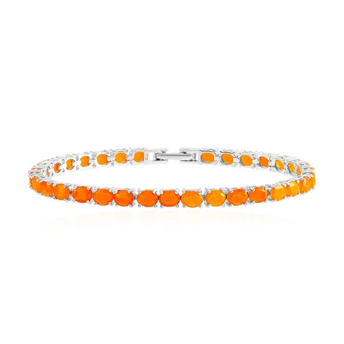 Pulseira de Prata com 33 Opalas de Fogo.
