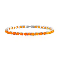 Pulseira de Prata com 33 Opalas de Fogo.