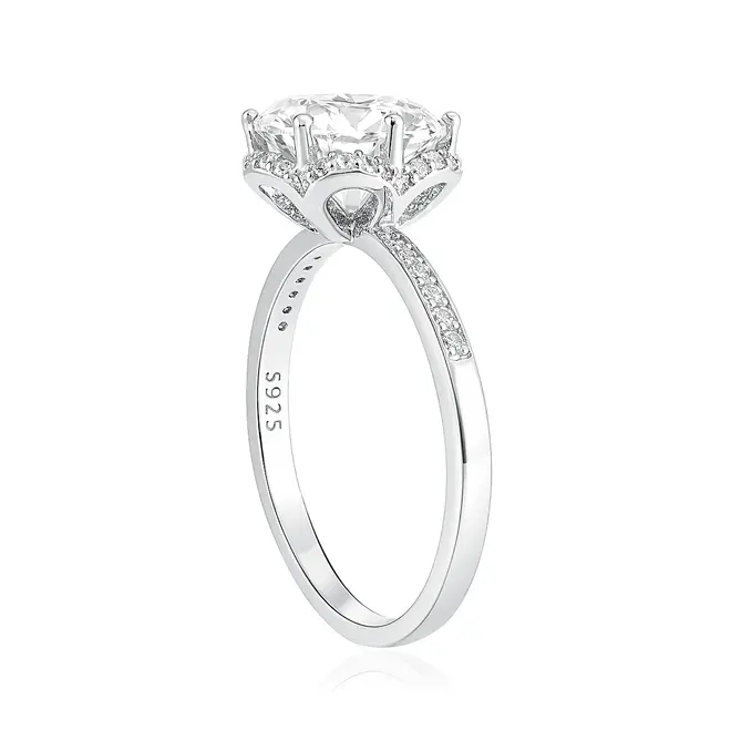Anel de Prata com Moissanite
