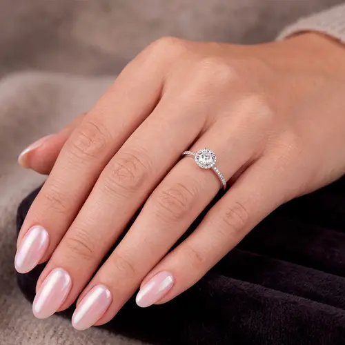 Anel de Prata com Moissanite