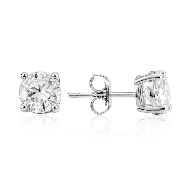 Par de Brincos Solitários com Moissanite.
