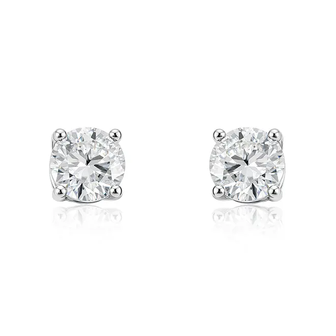 Par de Brincos Solitários com Moissanite.