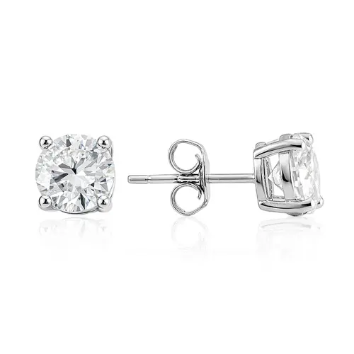 Par de Brincos Solitários com Moissanite.